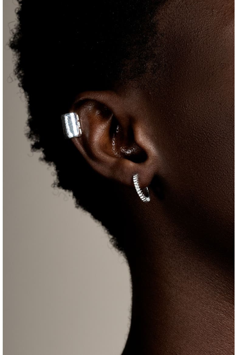 Men's Long Straight Nomad Ear Cuff, Alternate, color, Sterling Silver