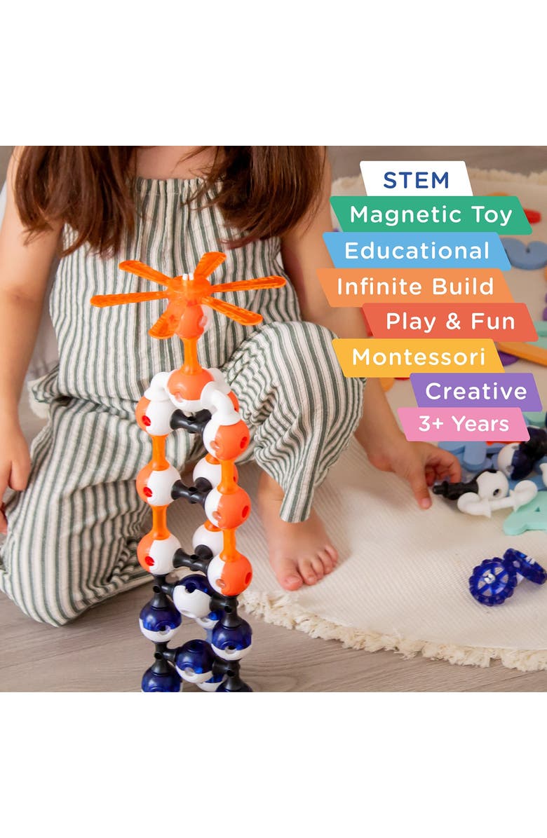 KUB Planet Magnetic Building Set Magnetic Blocks Set 90 Piece Stem Toy for Kids, Alternate, color, Multicolored