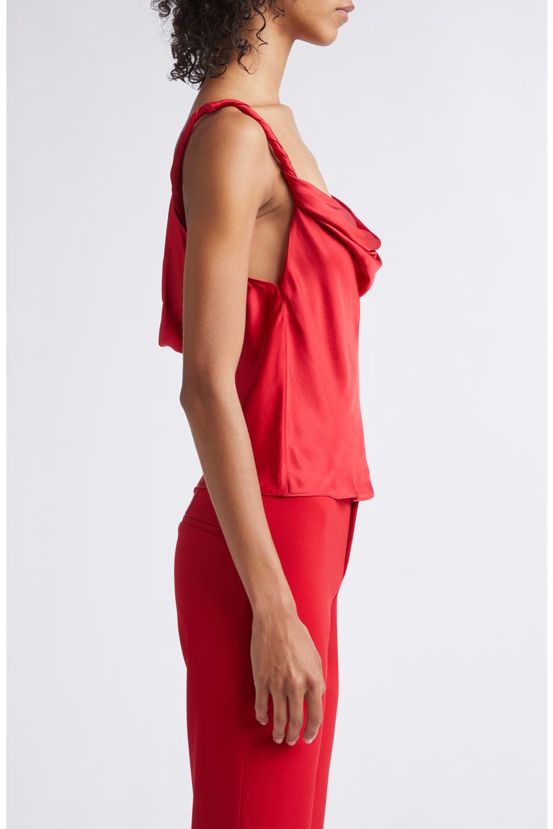 Monique Twist Strap Cowl Neck Shell, Alternate, color, HIBISCUS