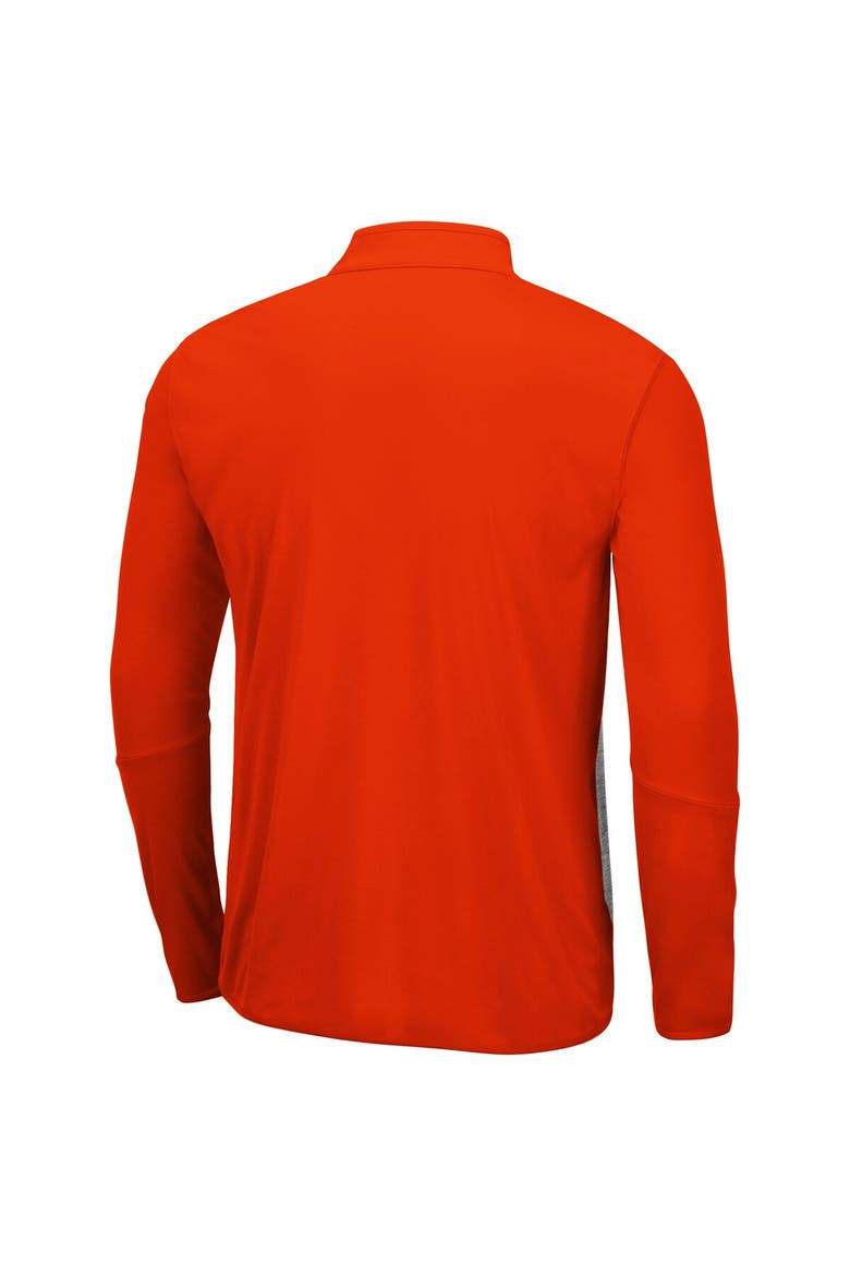 Men's Colosseum Heathered Gray/Orange Clemson Tigers Prospect Quarter-Zip Jacket, Alternate, color, Heather Gray