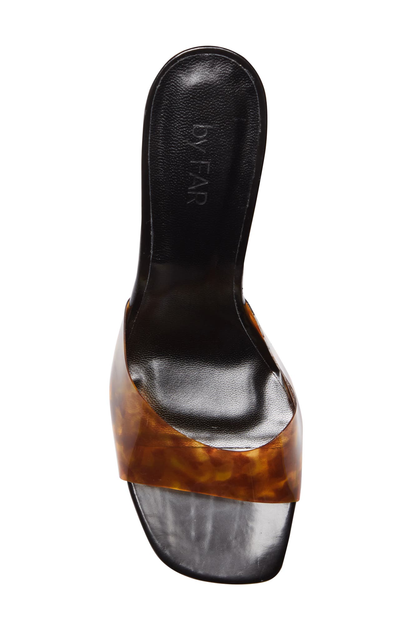 By Far Juju Clear Tortoiseshell Pattern Strap Sandal, Alternate, color, 