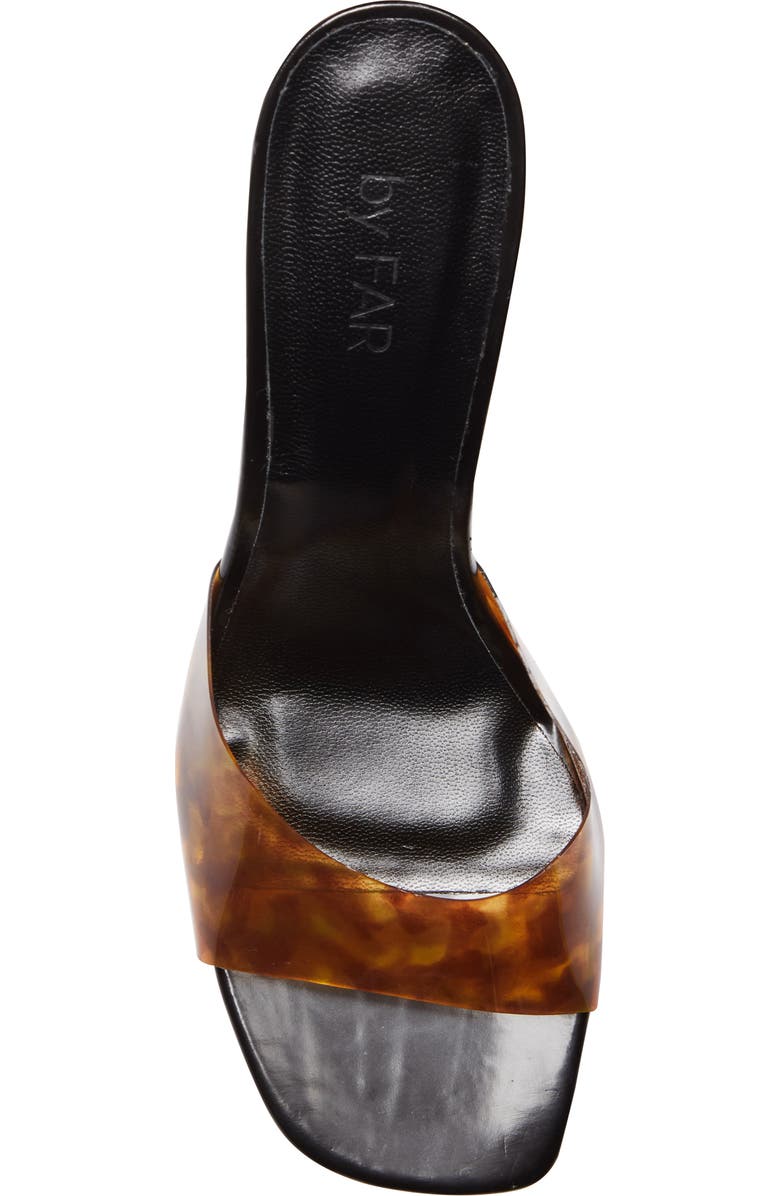 By Far Juju Clear Tortoiseshell Pattern Strap Sandal, Alternate, color,