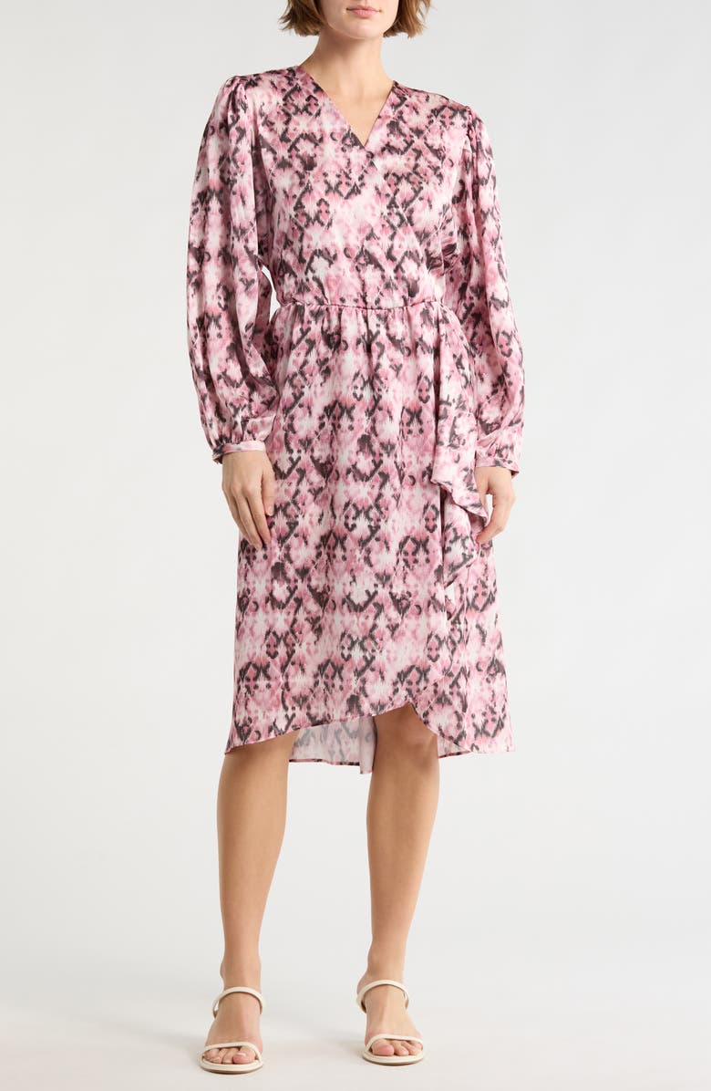 BOSS Orange Divanta Long Sleeve Dress, Main, color, Pink Print