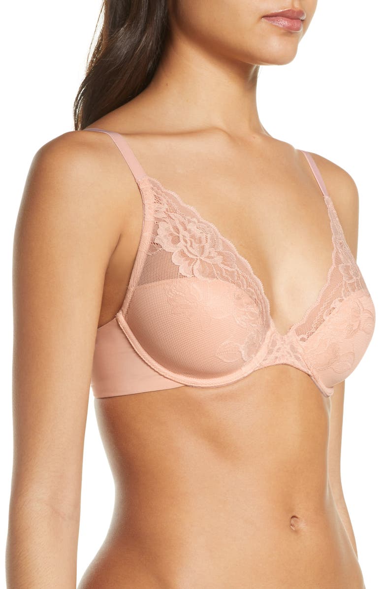 Natori Avail Convertible Underwire Contour Bra, Alternate, color, Cameo Rose