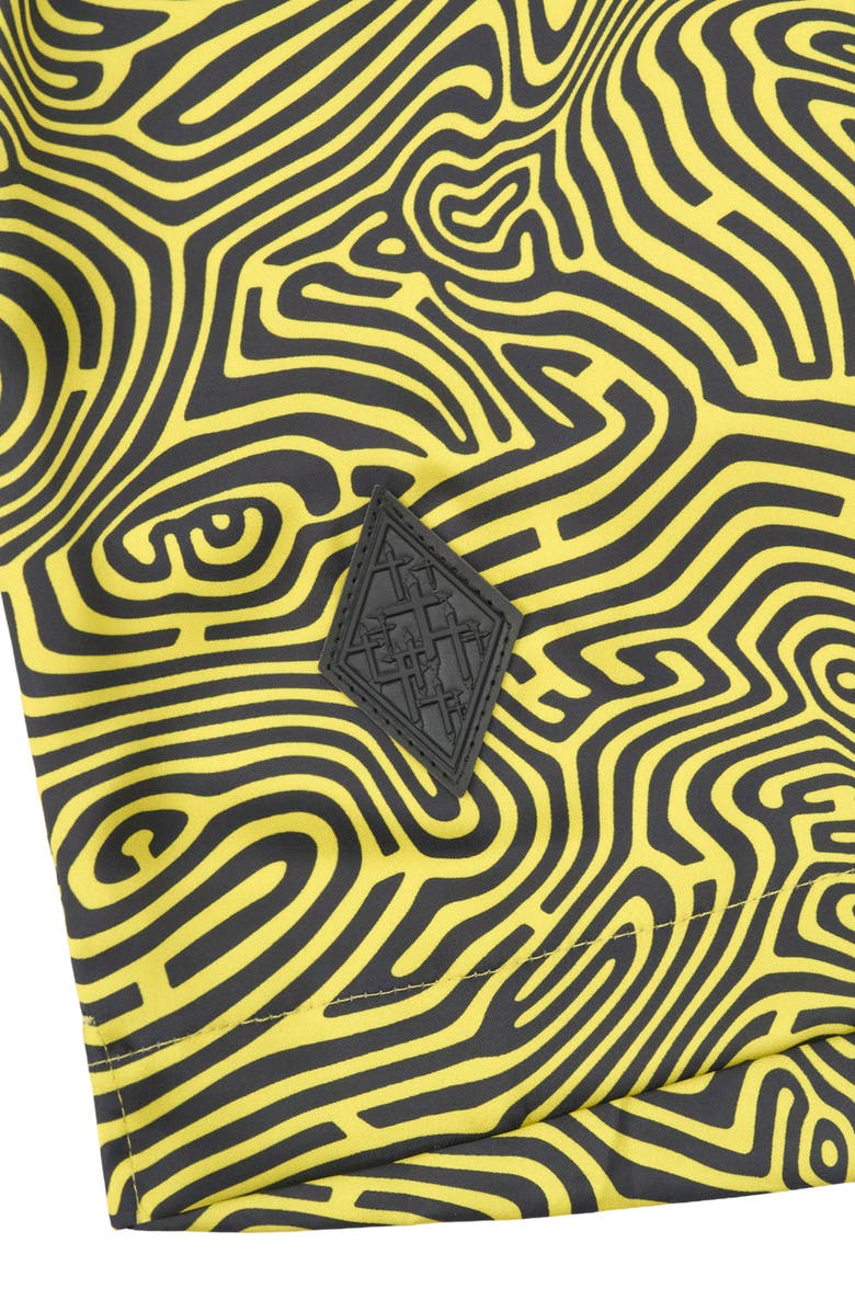 RtA Clyde Topography Pull-On Shorts, Alternate, color, Black Topography