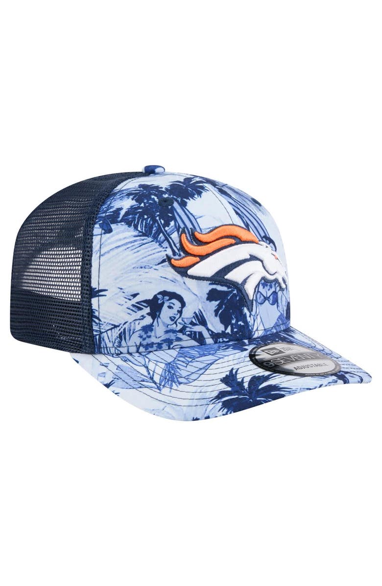 New Era Men's New Era  Navy Denver Broncos Hula Trucker 9SEVENTY Adjustable Hat, Alternate, color, 