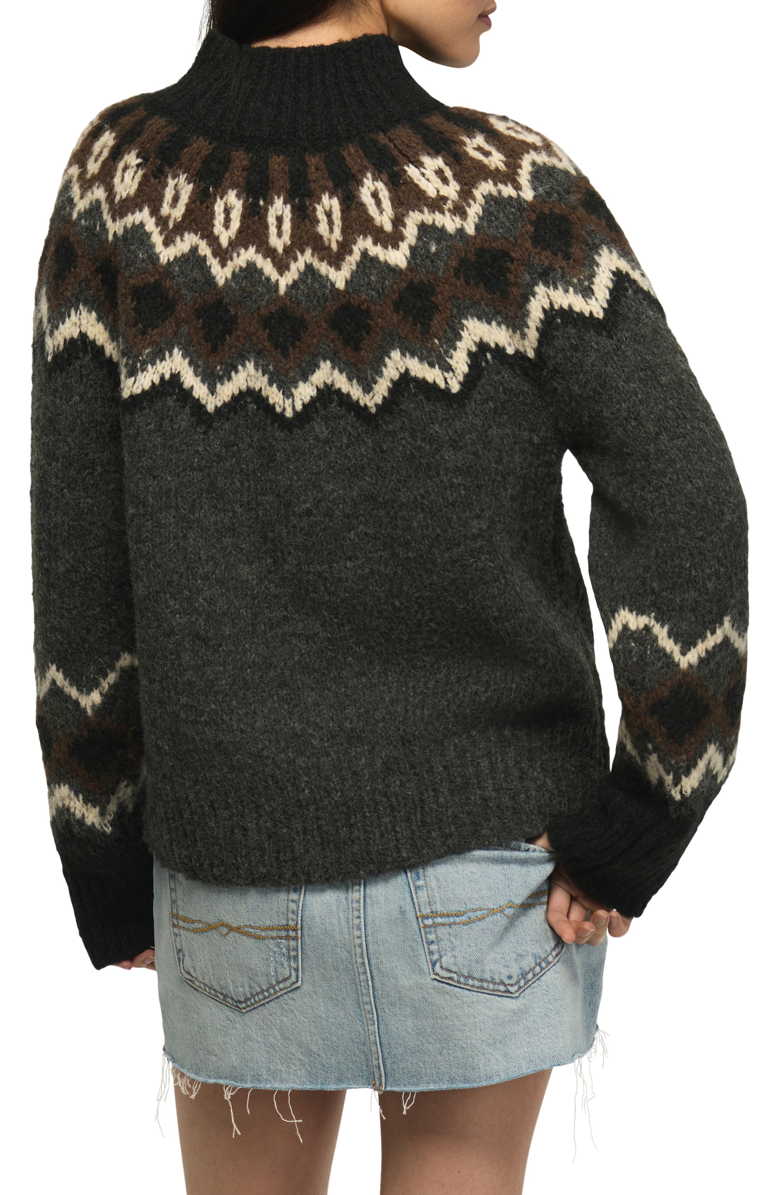Lucky Brand Fair Isle Mock Neck Sweater (Women) | Nordstrom