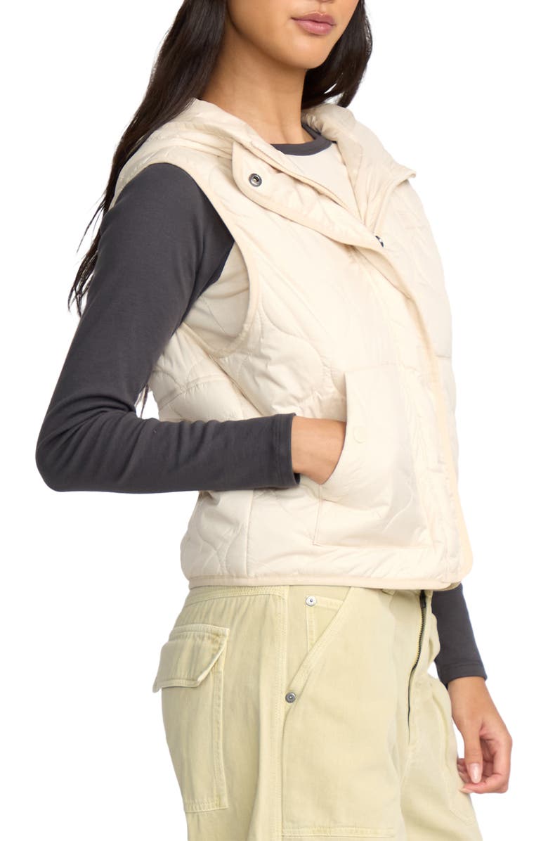 Billabong Cliffs Quilted Vest, Alternate, color, White Cap
