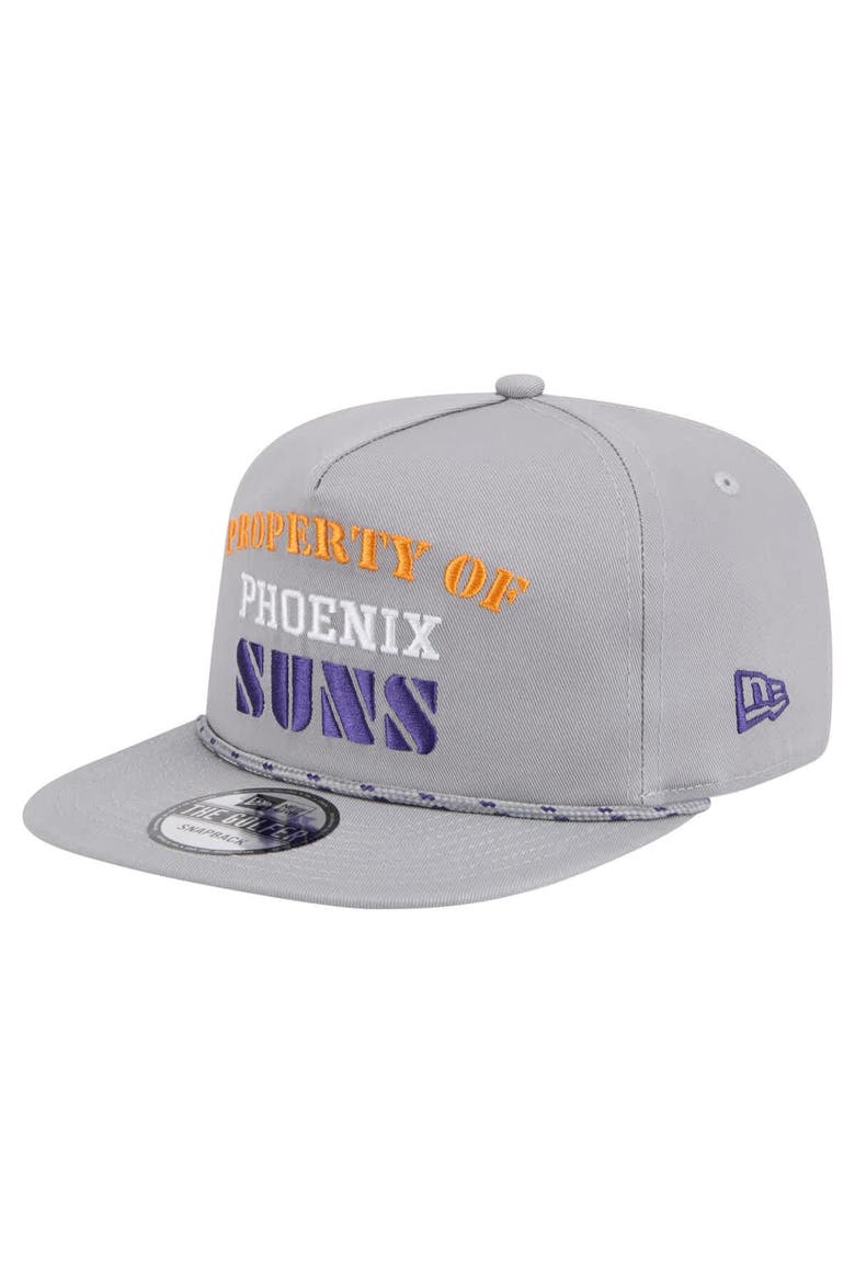 Men's New Era Gray Phoenix Suns Throwback Property Of Golfer Snapback Hat, Alternate, color, Gray