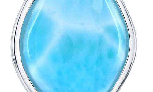 Simona Sterling Silver Mother-of-pearl & Larimar Drop Earrings In Blue