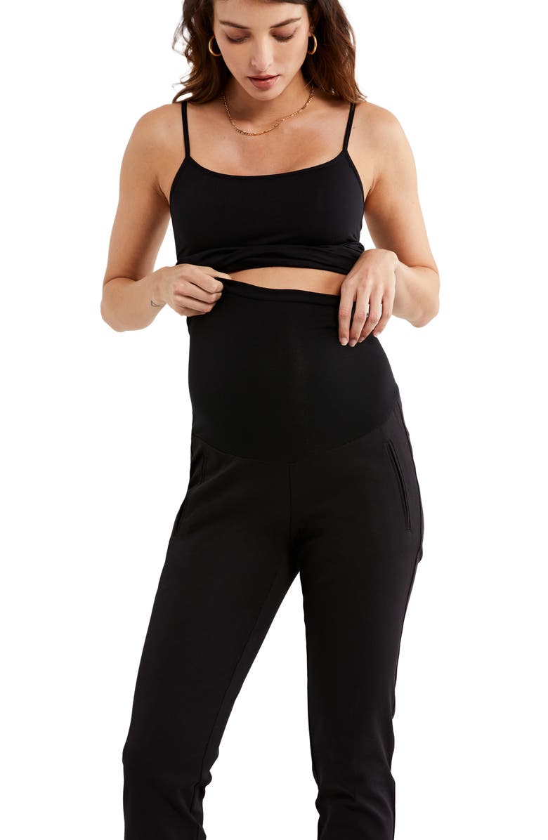A PEA IN THE POD Curie Secret Fit Crop Maternity Pants, Alternate, color,