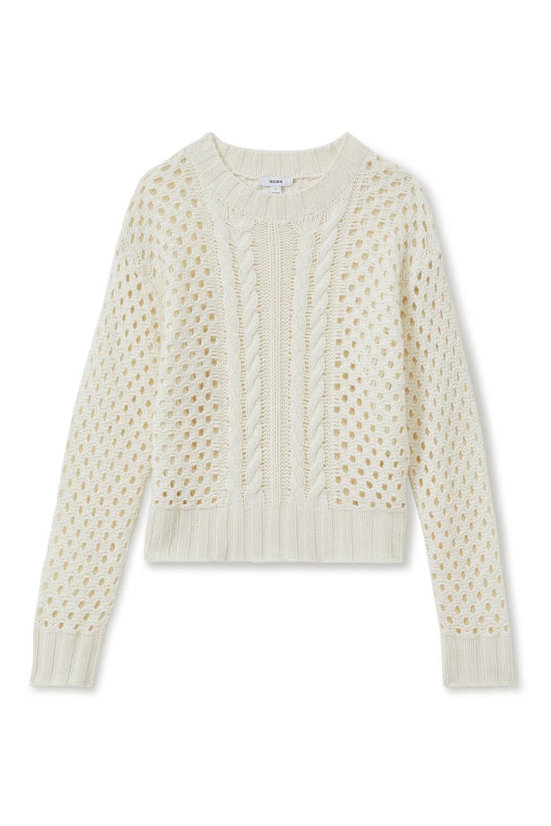 Marie Mixed Stitch Sweater, Alternate, color, IVORY