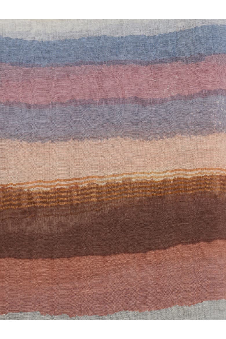 Striped Lightweight Scarf, Alternate, color, Coral