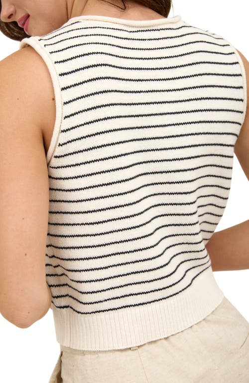 BLU PEPPER BLU PEPPER STRIPE BUTTON FRONT SWEATER VEST