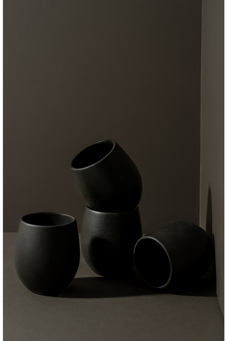Coffee/Tea Cup Set of 4, Alternate, color, Black
