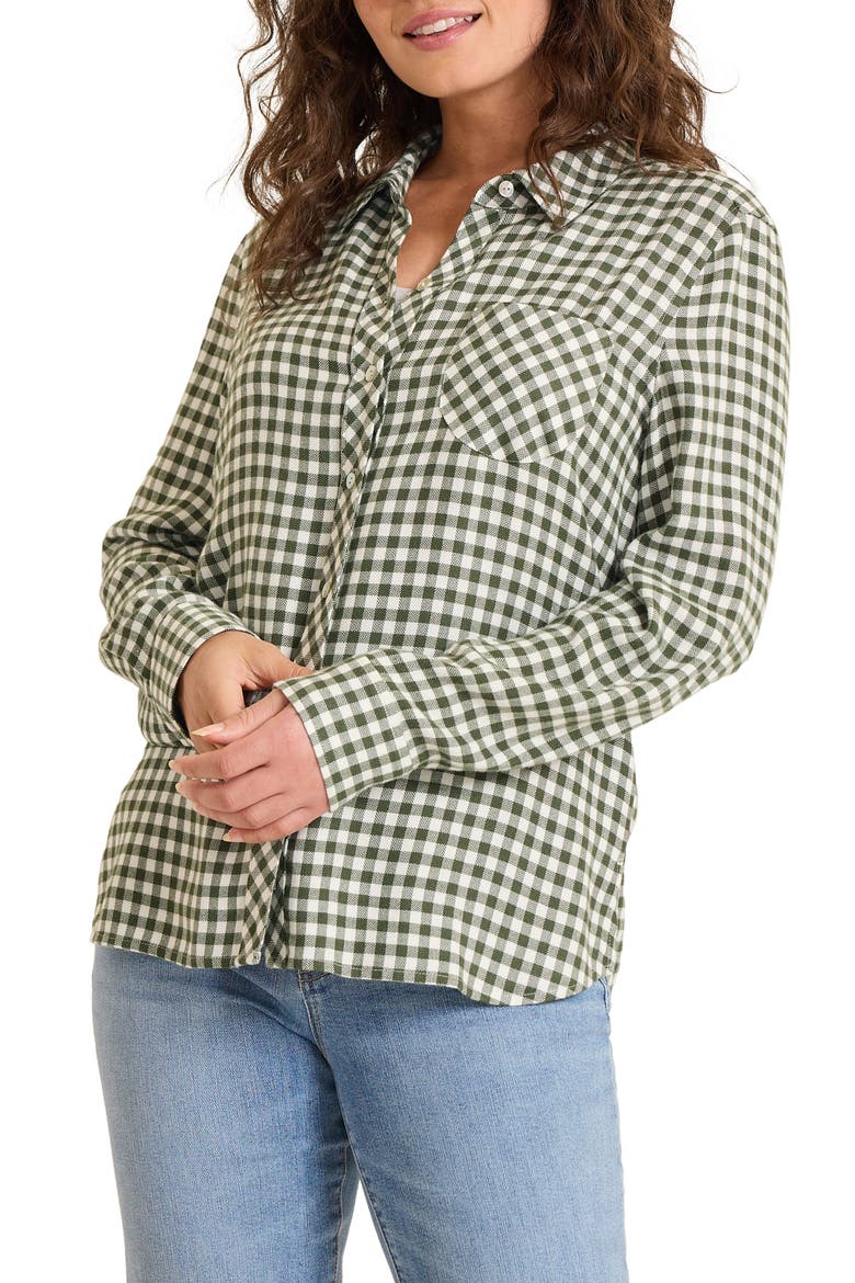 Villa Verde Check Shirt, Main, color, PALM VERDE