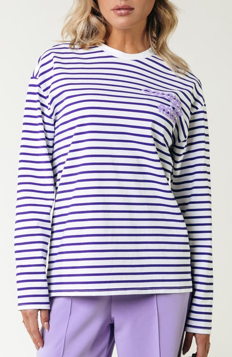 Logo Wave Stripe Longsleeve Tee