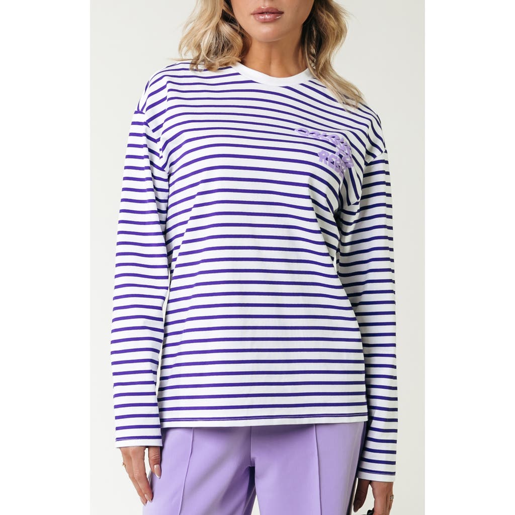 Colourful Rebel Logo Wave Stripe Longsleeve Tee in Purple  product