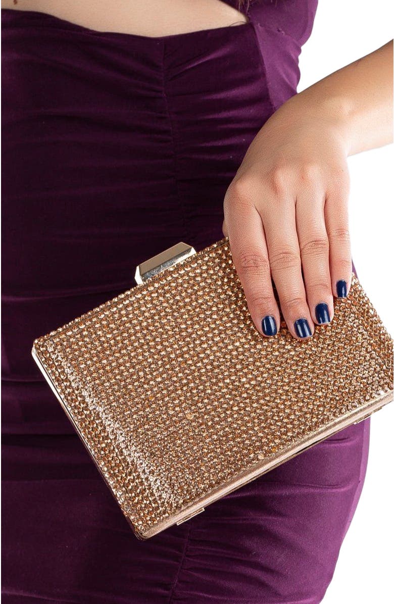 Forever & Always Shoes Marla Evening Clutch, Alternate, color, Rose Gold