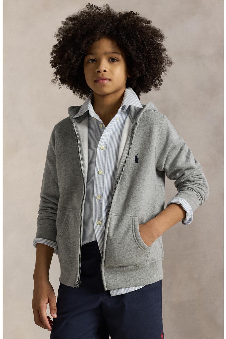 Kids' Fleece Zip Hoodie, Alternate, color, DK SPT HTR