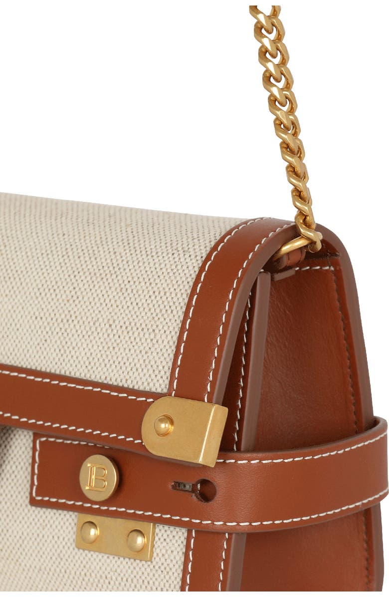 Balmain B-Buzz 23 Canvas & Leather Clutch, Alternate, color,