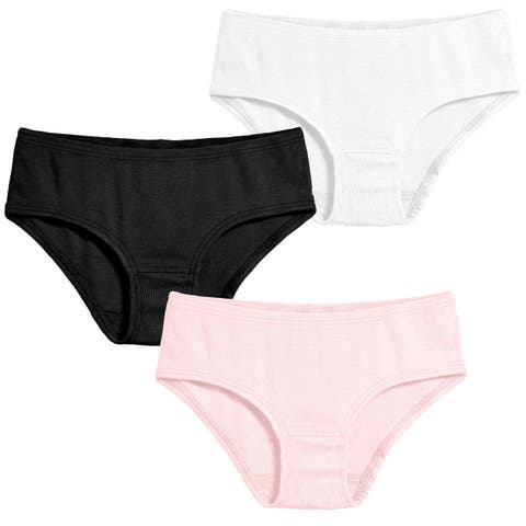 Girls Soft 100% Cotton Brief 3-Pack (Toddler, Little Kid, Big Kid)