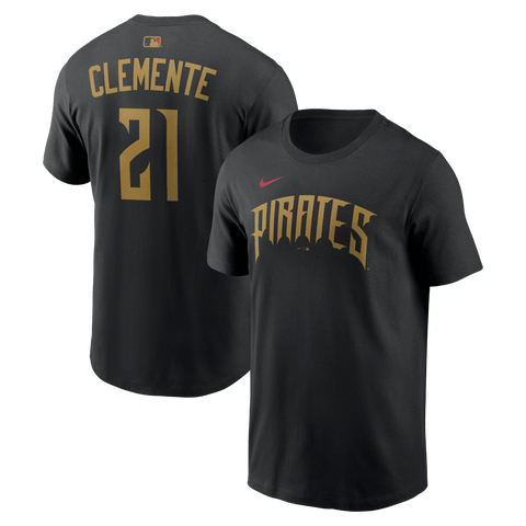 Men's Nike Roberto Clemente Black Pittsburgh Pirates 2026 City Connect Name & Number T-Shirt