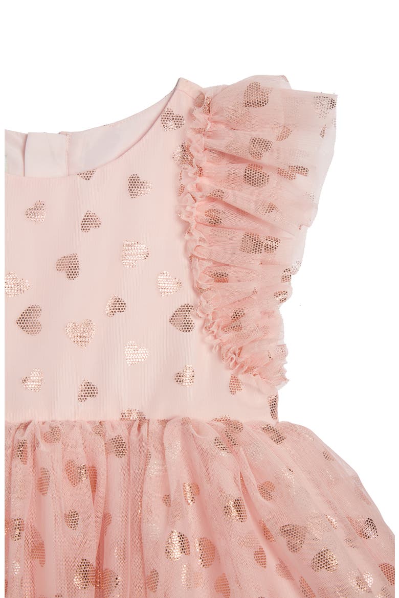 Heart Print Ruffle Dress & Bloomers, Alternate, color, MAUVE