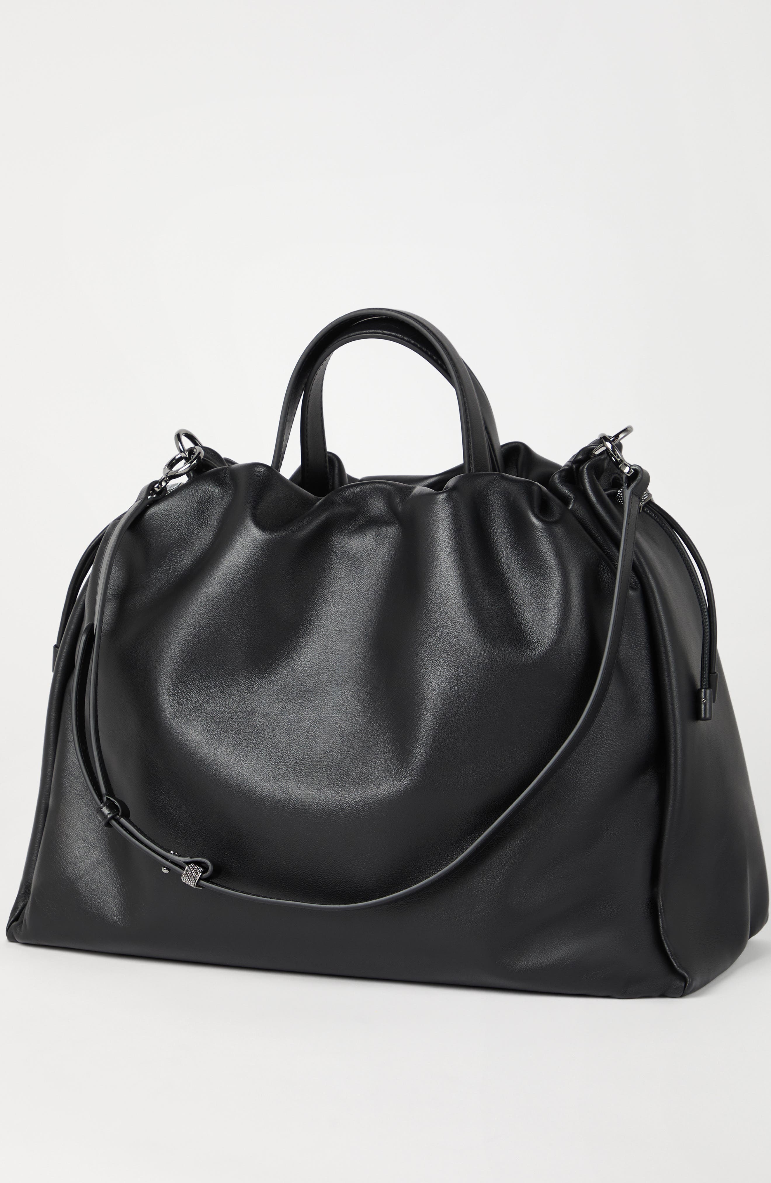 Brunello Cucinelli Large Soft leather Mellow Shopper bag, Alternate, color, 