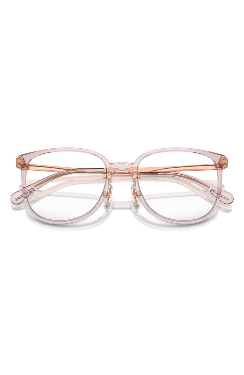 COACH 54mm Square Optical Glasses, Alternate, color, Dusty Rose / Demo Lens