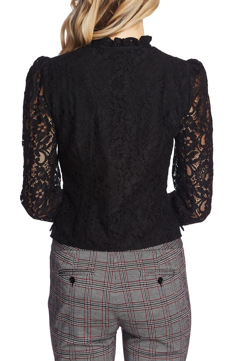 Floral Lace Blouse, Alternate, color, RICH BLACK