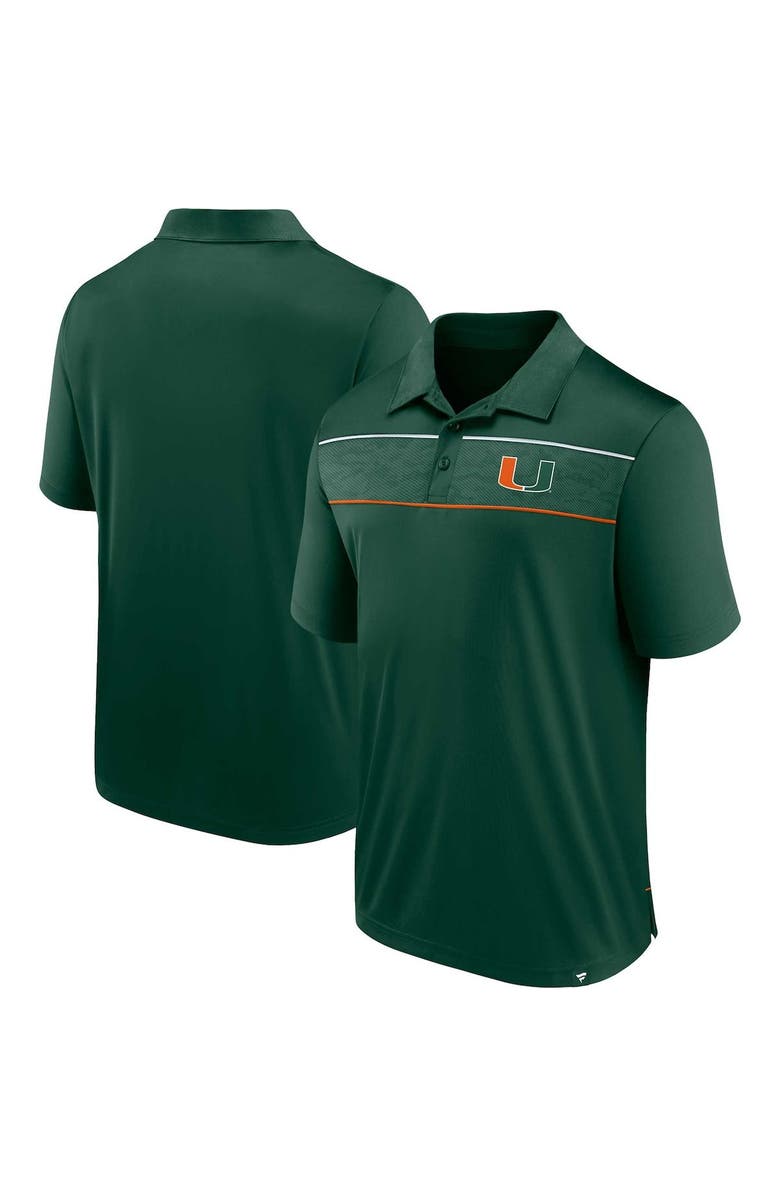 FANATICS Men's Fanatics Branded  Green Miami Hurricanes Defender Polo, Alternate, color, 