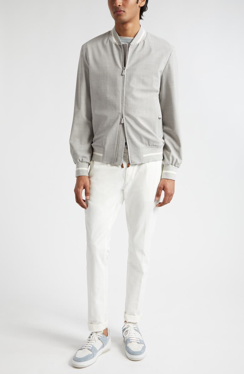 Eleventy Stretch Wool Bomber Jacket, Alternate, color,
