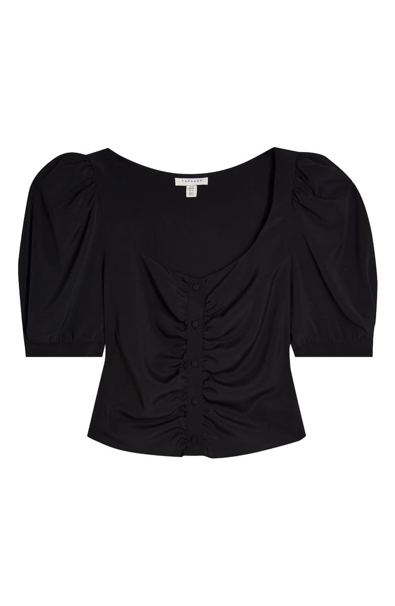 Topshop Gathered Crop Prairie Top, Alternate, color, 