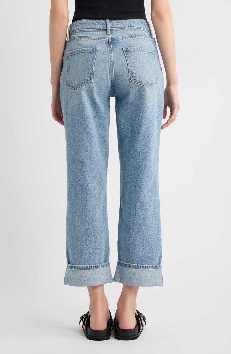 Treasure & Bond Cuffed High Waist Wide Leg Jeans, Alternate, color, Light Wash