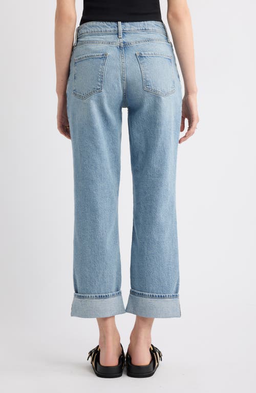 Treasure & Bond Cuffed High Waist Wide Leg Jeans In Brown