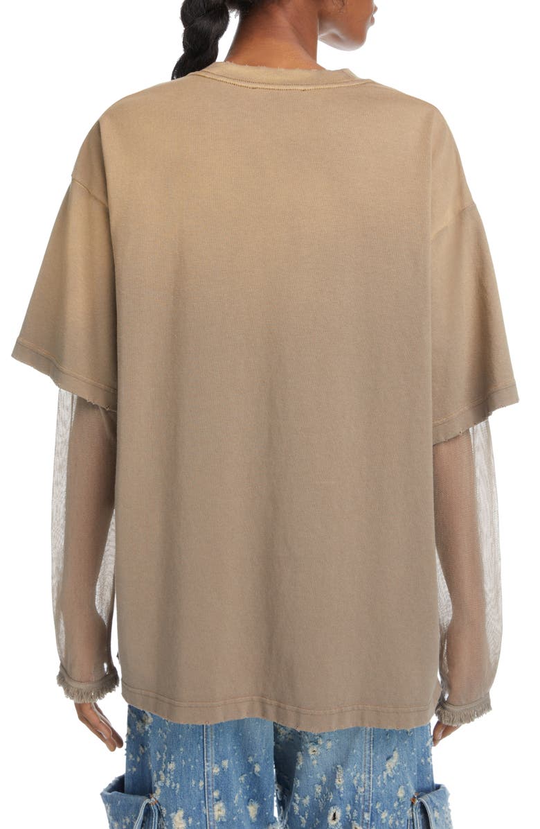Acne Studios Edra Broken Layered Long Sleeve Graphic Tee, Alternate, color,