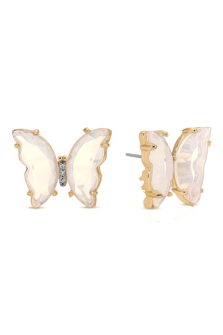 Butterfly Stud Earrings, Main, color, OPAL