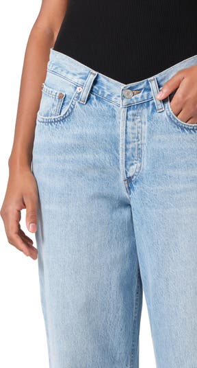デニム・ジーパン Agolde V-Waisted Clear Blue Jeans With Five-Pocket Design Agolde V-Waisted Clear Blue With Five-Pocket Design | THE LIST