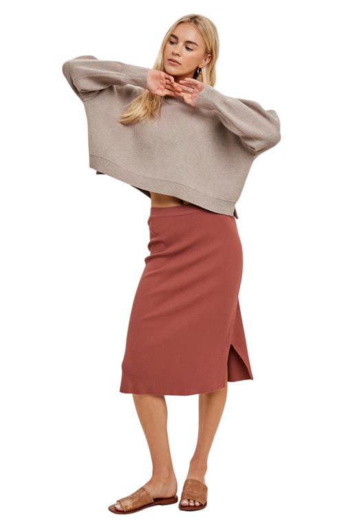 Wishlist Vienna Knit Skirt In Soft Chestnut In Pink