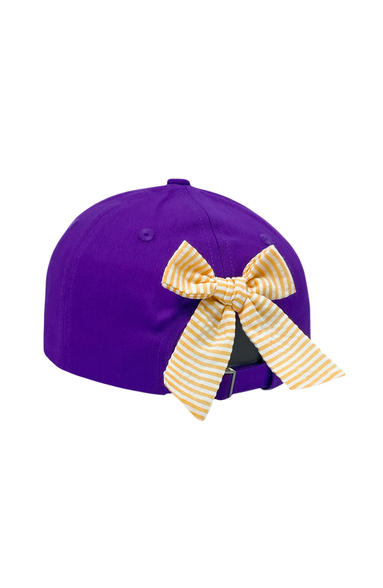 Bits & Bows Clemson Tigers Bow Baseball Hat, Alternate, color, Purple