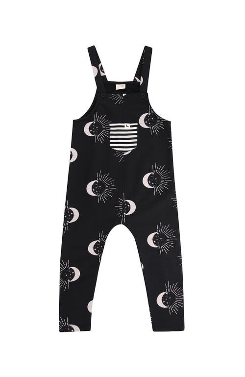 Turtledove London Kids Organic Cotton Astrology Print Jumpsuit In Black