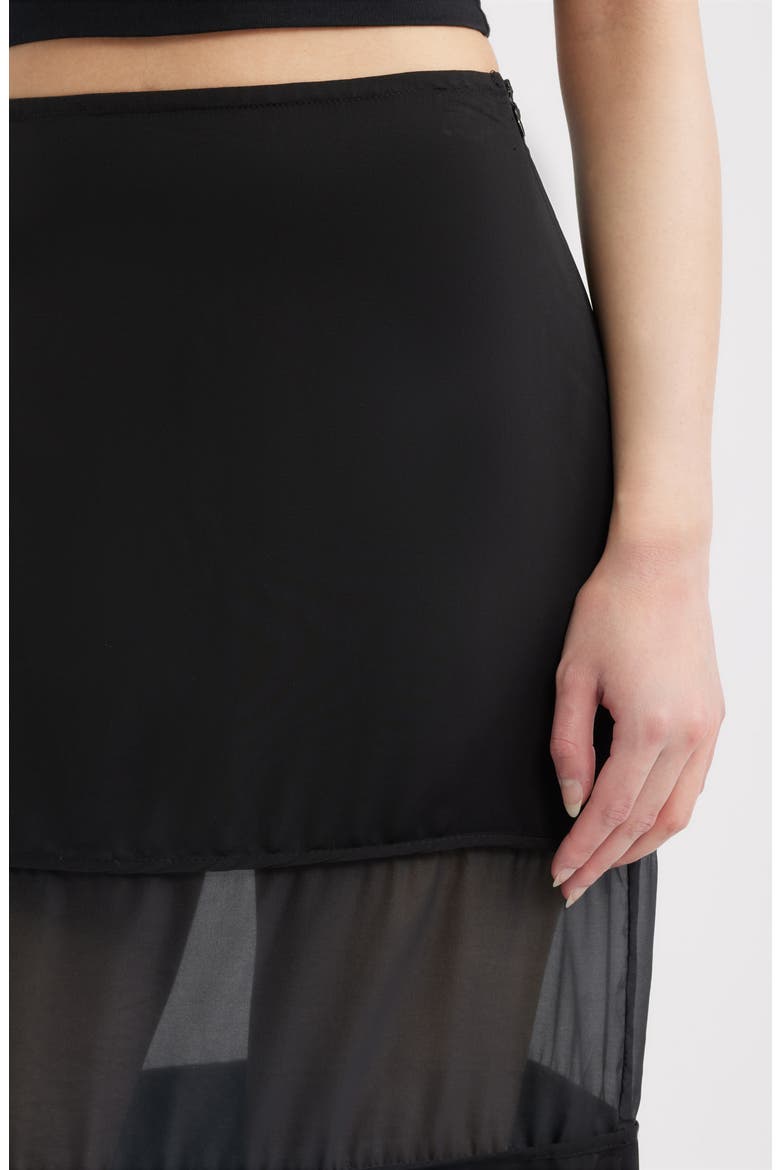 Rene Semi Sheer Panel Skirt, Alternate, color, BLACK