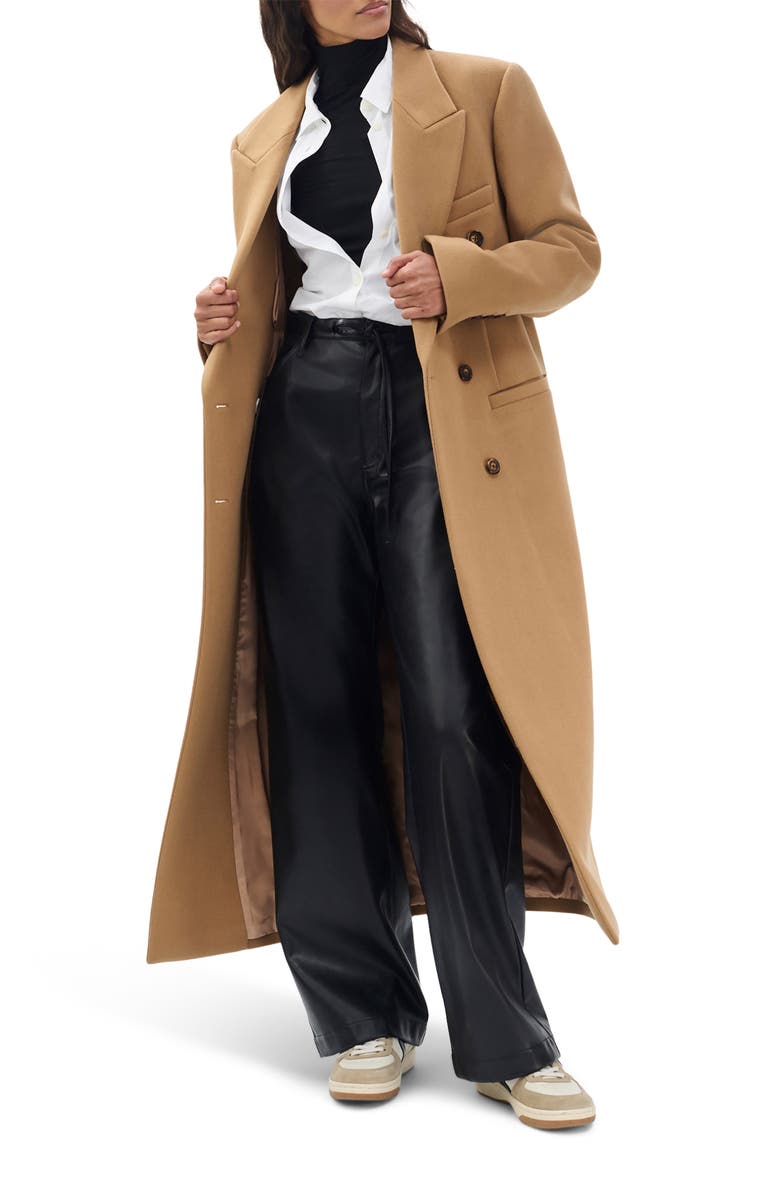 rag & bone Vienna Double Breasted Wool Coat, Alternate, color, Camel