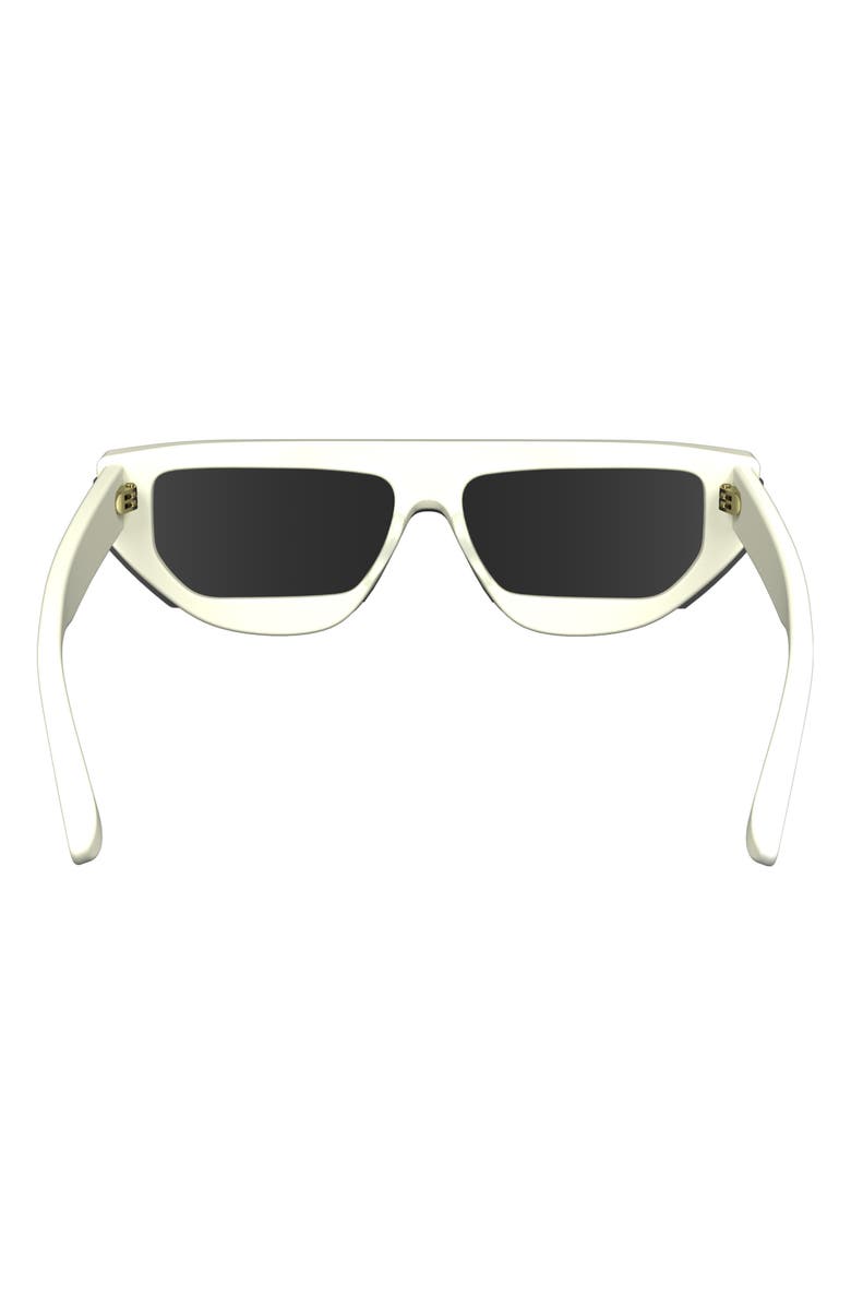 Victoria Beckham 53mm Guilloche Shield Sunglasses, Alternate, color, White