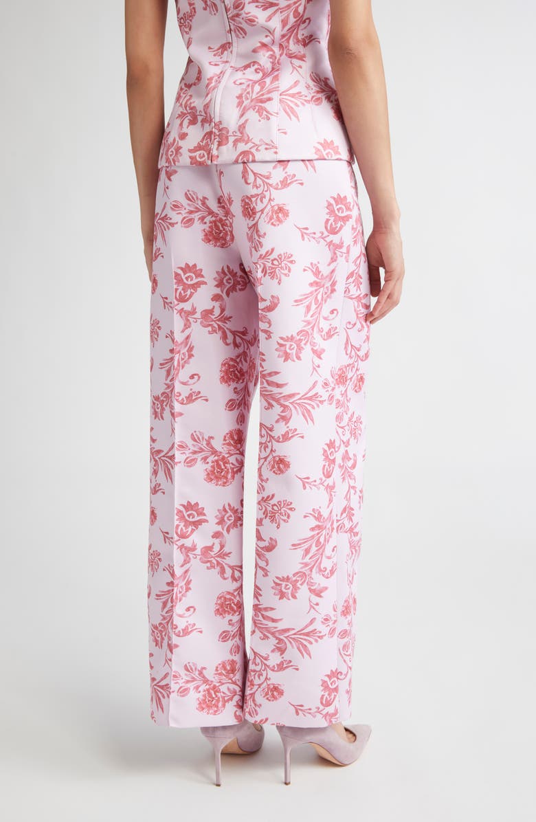 Emilia Wickstead Daffy Floral Damask Taffeta Faille Pants, Alternate, color, Damask Floral Pink