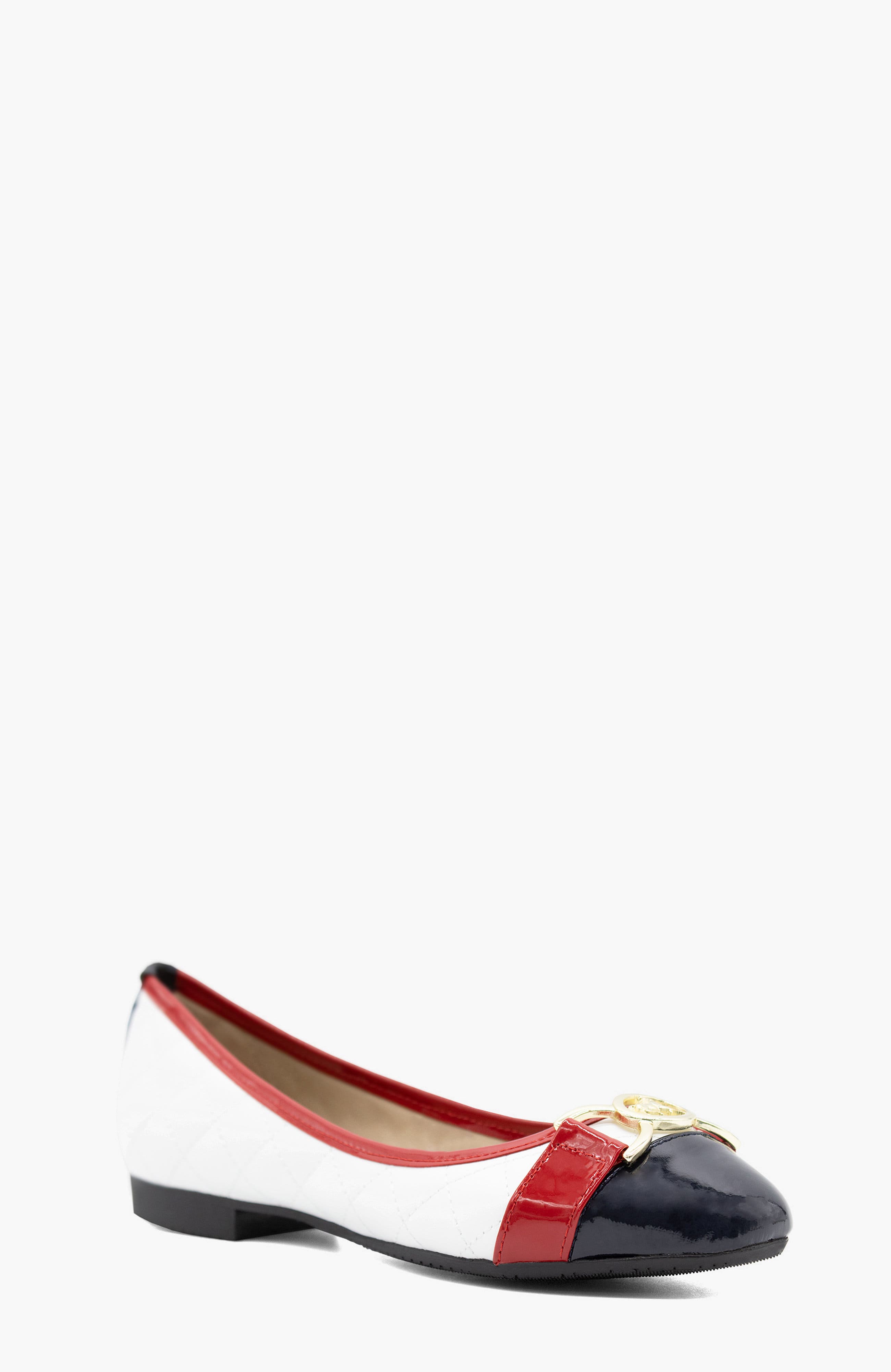 Sabrina Leather Flats 82, Alternate, color, Navy / White / Red
