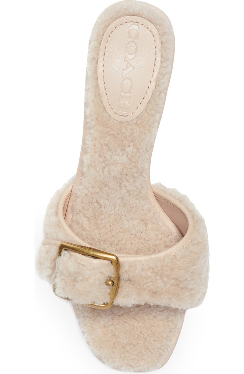 COACH Genuine Shearling Buckle Sandal, Alternate, color,