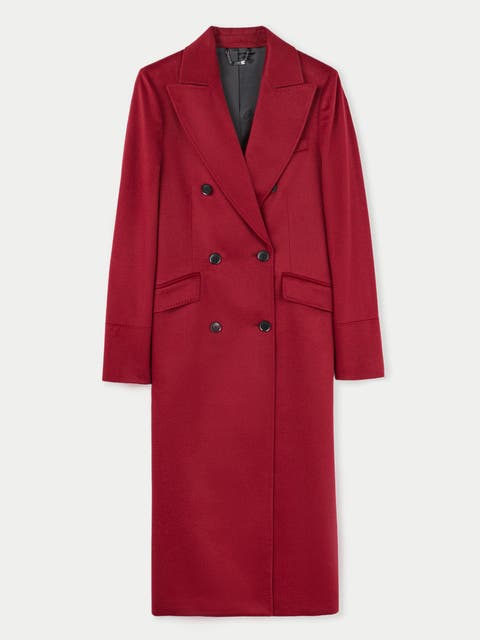 Cashmere Peak Lapel Long Coat