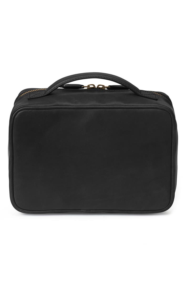Johnston & Murphy Rhodes Leather Dopp Kit, Alternate, color, Black Full Grain